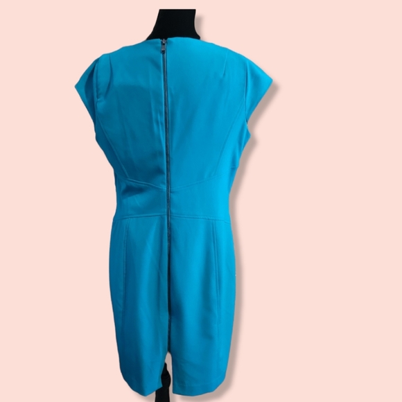 Marc New York Andrew Marc   Teal Fitted Sheath Dress Size 12 - Picture 2 of 4